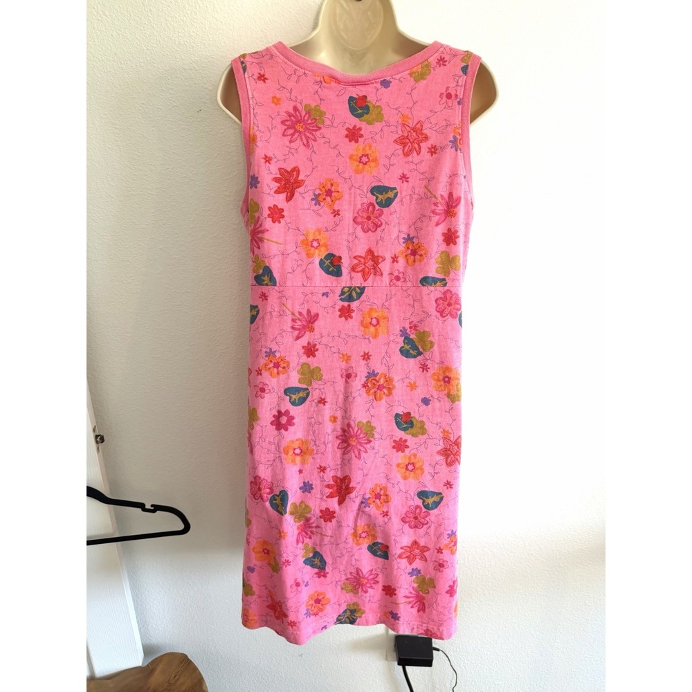 Fresh Produce Vintage Dress Sz M Pink Floral Tank USA Made 90s Cottagecore Beach - Picture 7 of 8